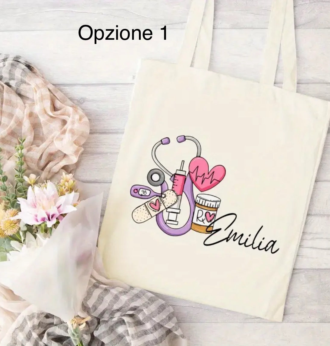 Tote bag infermiera/medico personalizzata