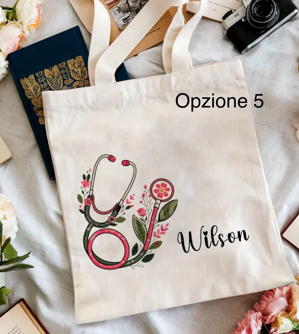Tote bag infermiera/medico personalizzata